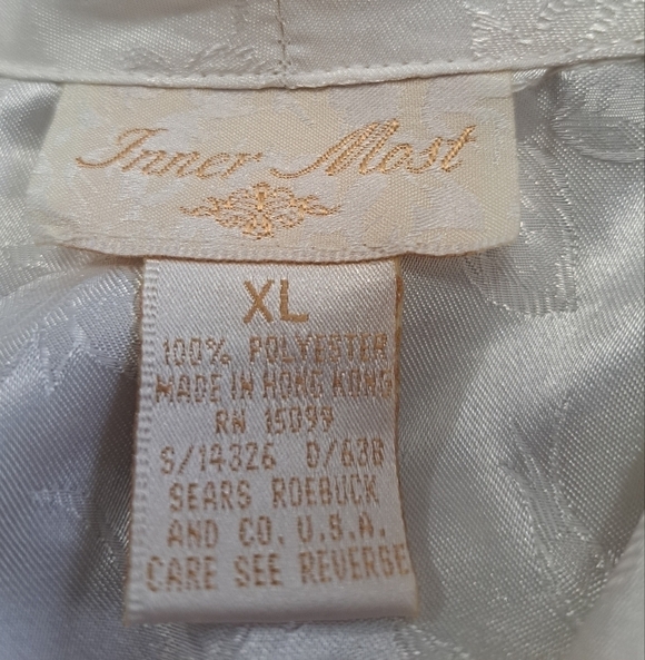 Vintage Inner Most Double Breasted Rose Embossed Night Shirt   Size XL - Picture 8 of 8